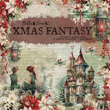 Набор бумаги 20х20 см "Xmas fantasy", 12 листов (BellaLuna)