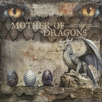 Набор бумаги 20х20 см "Mother of dragons", 12 листов (BellaLuna)