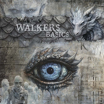 Набор бумаги 20х20 см "Walkers basicos", 12 листов (BellaLuna)