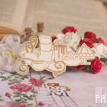Украшение из чипборда "Чаепитие" (Fantasy)